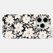 Coques Case-Mate iPhone Fleurs beiges modernes Botanique noire (Verso (horizontal))