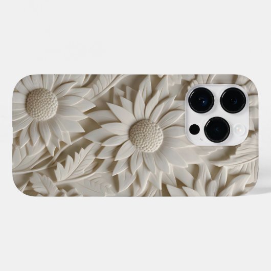Coques Case-Mate iPhone Fleurs blanches 3D (Verso (horizontal))