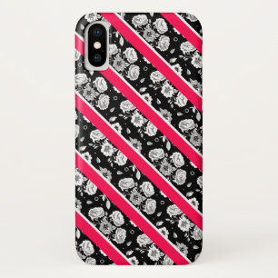 Coque Case-Mate Pour iPhone Fleurs blanches blanches roses mignonnes rayures