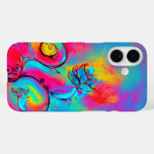 Coques Case-Mate iPhone FLEURS BLANCHES bleu rose (Verso (horizontal))