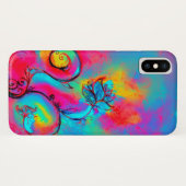 Coques Case-Mate iPhone FLEURS BLANCHES bleu rose (Dos (Horizontal))