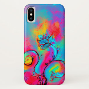 Etui iPhone Case-Mate FLEURS BLANCHES bleu rose