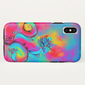 Coques Case-Mate iPhone FLEURS BLANCHES bleu rose (Dos (Horizontal))