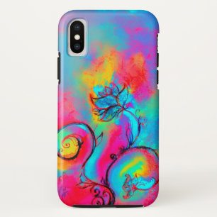 Etui iPhone Case-Mate FLEURS BLANCHES bleu rose