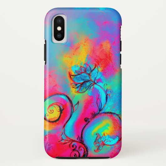 Coques Case-Mate iPhone FLEURS BLANCHES bleu rose (Dos)