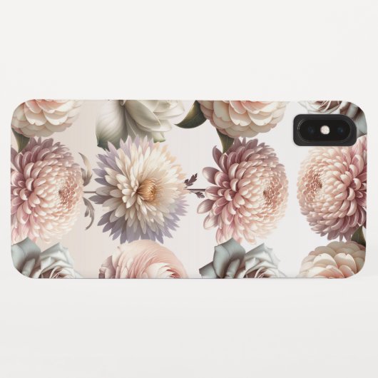 Coques Case-Mate iPhone Fleurs blanches crémeuses roses (Dos (Horizontal))