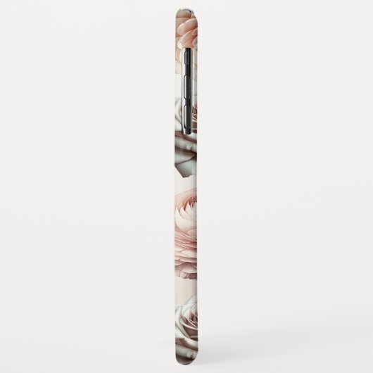 Coques Case-Mate iPhone Fleurs blanches crémeuses roses (Dos/Gauche)