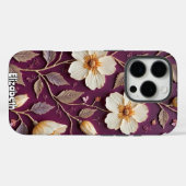 Coques Case-Mate iPhone Fleurs blanches crémeuses sur texture foncée (Verso (horizontal))