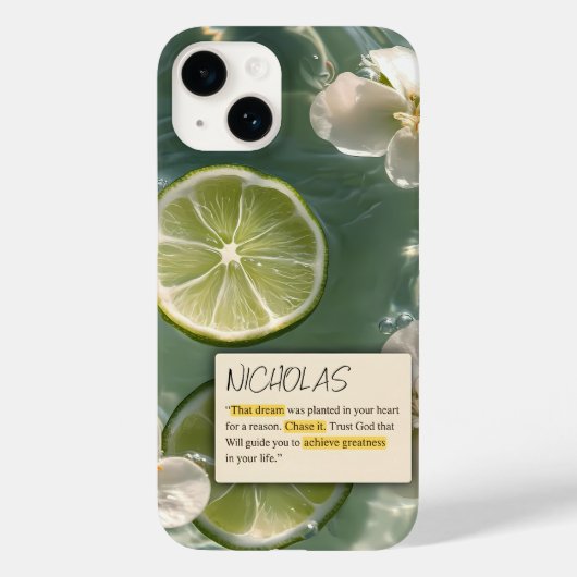 COQUES Case-Mate iPhone FLEURS BLANCHES ET CITRON DANS LA MER (Verso)