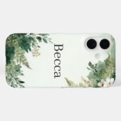 Coques Case-Mate iPhone Fleurs blanches et feuillage (Verso (horizontal))