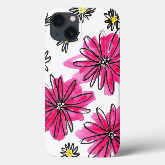 Coques Case-Mate iPhone Fleurs blanches et roses (Verso)