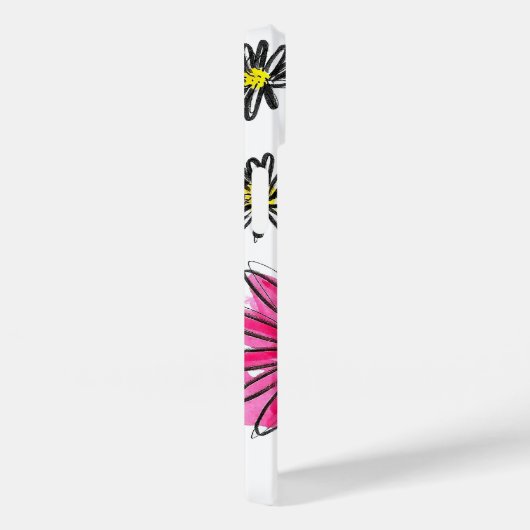 Coques Case-Mate iPhone Fleurs blanches et roses (Verso / Droite)