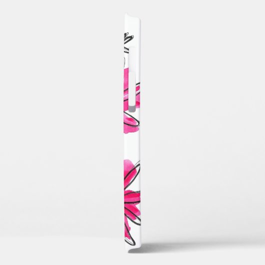 Coques Case-Mate iPhone Fleurs blanches et roses (Verso / Gauche)