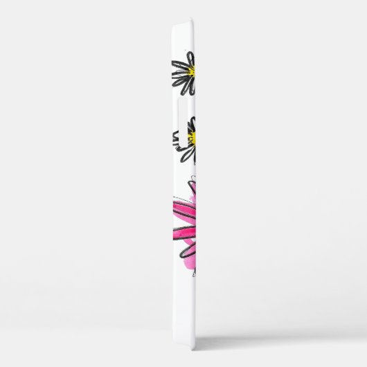 Coques Case-Mate iPhone Fleurs blanches et roses (Verso / Droite)