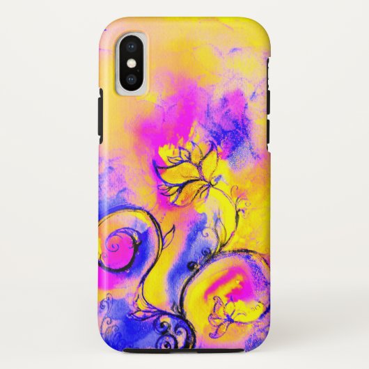 Coques Case-Mate iPhone FLEURS BLANCHES rose jaune violet (Dos)
