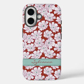 Coques Case-Mate iPhone Fleurs blanches rustiques dessin personnalisé nom (Verso)
