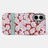 Coques Case-Mate iPhone Fleurs blanches rustiques dessin personnalisé nom (Verso (horizontal))