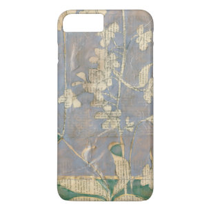 Coque iPhone 8 Plus/7 Plus Fleurs blanches sur Arrière - plan de papier journ