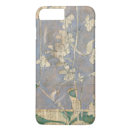 Coques Case-Mate iPhone Fleurs blanches sur Arrière - plan de papier journ (Dos)