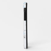 Coques Case-Mate iPhone Fleurs blanches sur bleu clair. (Dos/Gauche)