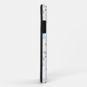 Coques Case-Mate iPhone Fleurs blanches sur bleu clair. (Dos/Droite)