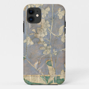 Coque iPhone 11 Fleurs blanches sur l'arrière - plan de papier