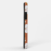 Coques Case-Mate iPhone Fleurs blanches sur un arrière - plan rayé (Dos/Droite)