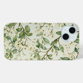 Coques Case-Mate iPhone Fleurs blanches Verdure Aquarelle Florale (Verso (horizontal))