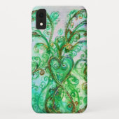 Coques Case-Mate iPhone FLEURS BLANCHES vert turquoise clair blanc (Dos)