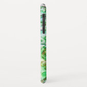 Coques Case-Mate iPhone FLEURS BLANCHES vert turquoise clair blanc (Dos/Gauche)