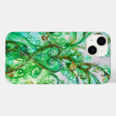 Coques Case-Mate iPhone FLEURS BLANCHES vert turquoise clair blanc (Verso (horizontal))