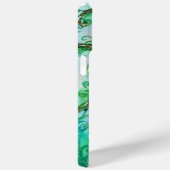 Coques Case-Mate iPhone FLEURS BLANCHES vert turquoise clair blanc (Verso / Droite)