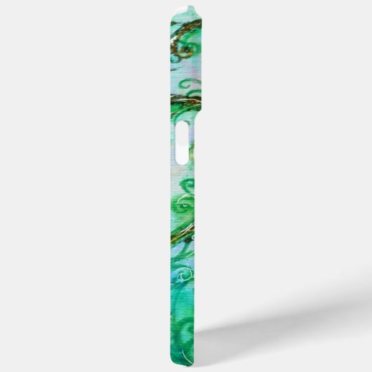 Coques Case-Mate iPhone FLEURS BLANCHES vert turquoise clair blanc (Verso / Droite)