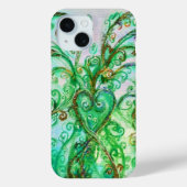 Coques Case-Mate iPhone FLEURS BLANCHES vert turquoise clair blanc (Verso)