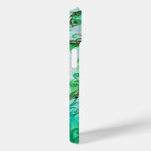 Coques Case-Mate iPhone FLEURS BLANCHES vert turquoise clair blanc (Verso / Droite)