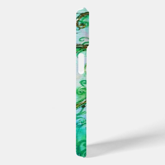 Coques Case-Mate iPhone FLEURS BLANCHES vert turquoise clair blanc (Verso / Droite)