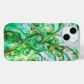 Coques Case-Mate iPhone FLEURS BLANCHES vert turquoise clair blanc (Verso (horizontal))