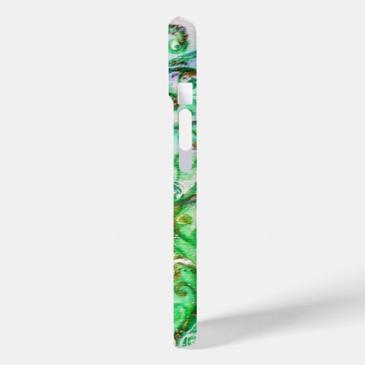 Coques Case-Mate iPhone FLEURS BLANCHES vert turquoise clair blanc (Verso / Gauche)