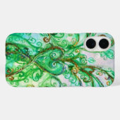 Coques Case-Mate iPhone FLEURS BLANCHES vert turquoise clair blanc (Verso (horizontal))