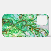 Coques Case-Mate iPhone FLEURS BLANCHES vert turquoise clair blanc (Verso (horizontal))