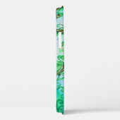 Coques Case-Mate iPhone FLEURS BLANCHES vert turquoise clair blanc (Verso / Droite)