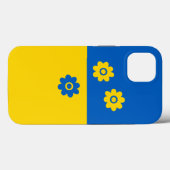 Coques Case-Mate iPhone Fleurs bleu et jaune (Verso (horizontal))