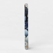 Coques Case-Mate iPhone Fleurs Bleu Foncé (Dos/Gauche)