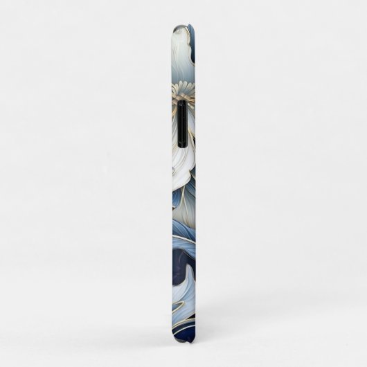 Coques Case-Mate iPhone Fleurs Bleu Foncé (Dos/Droite)