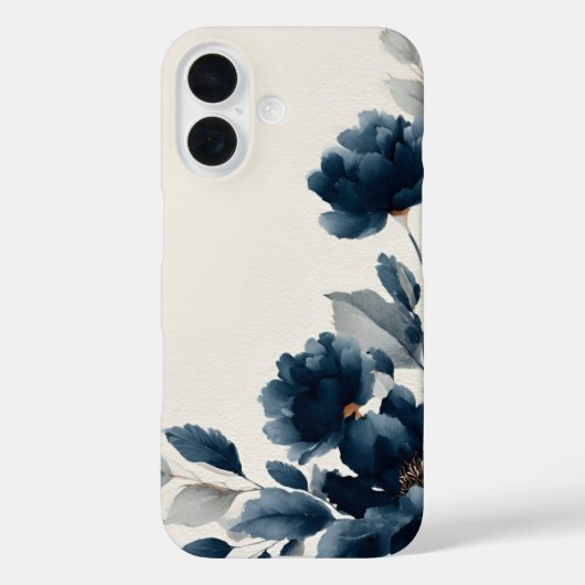 Coques Case-Mate iPhone Fleurs Bleu Marine (Verso)