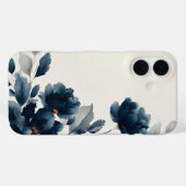 Coques Case-Mate iPhone Fleurs Bleu Marine (Verso (horizontal))