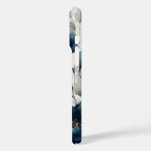 Coques Case-Mate iPhone Fleurs Bleu Marine (Verso / Gauche)