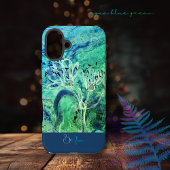 Coques Case-Mate iPhone Fleurs bleu vert Ombre Aqua