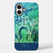Coques Case-Mate iPhone Fleurs bleu vert Ombre Aqua (Verso)