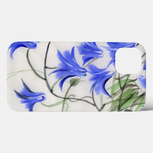Coques Case-Mate iPhone Fleurs bleues (Verso (horizontal))